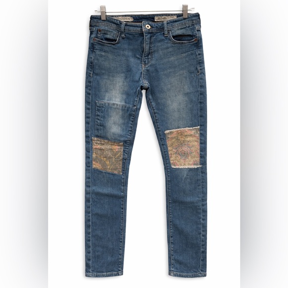 Anthropologie Denim - Pilcro & Letterpress Slim Boyfriend Jeans Size 27 Anthropologie Patchwork Knees